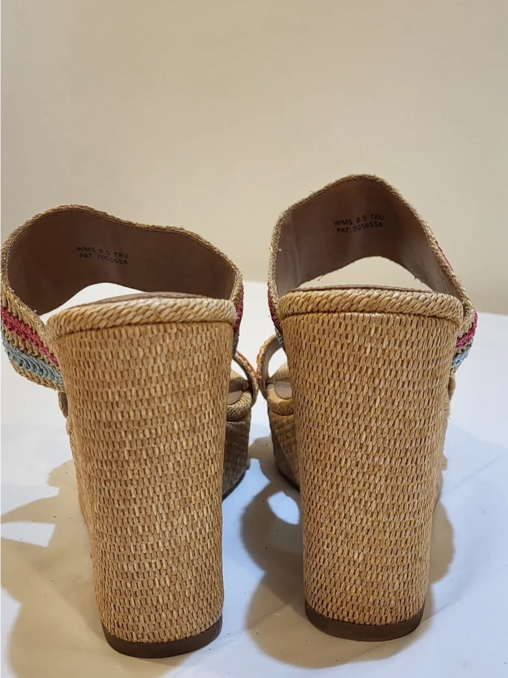 DOLCE VITA tan raffia Espadrille platform wedge sandals